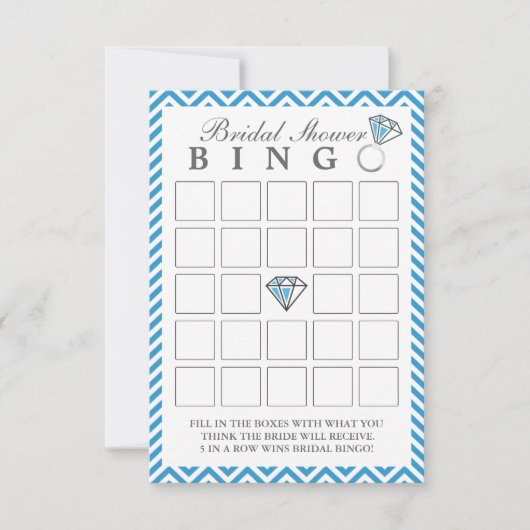 Cartes de Bingo de Fiançailles à Rayures Chevron B (Devant)