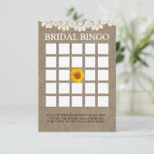 Cartes de Bingo de Fiançailles au Tournesol Rustiq (Debout devant)