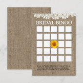 Cartes de Bingo de Fiançailles au Tournesol Rustiq (Devant / Derrière)