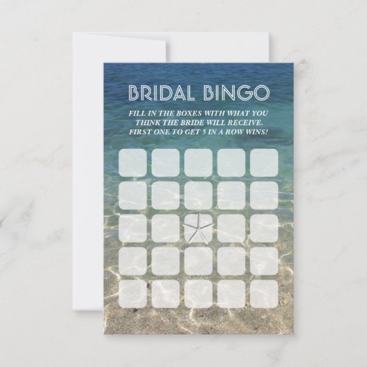 Cartes de Bingo de Mariage Étoile de Mer de Plage  (Devant)
