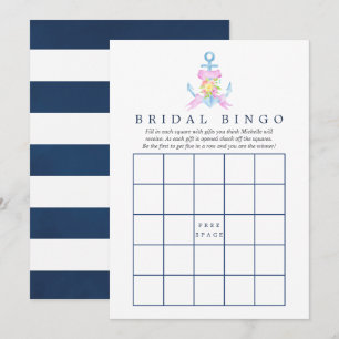 Cartes de Bingo de Mariage Fleurie et Nautique à l