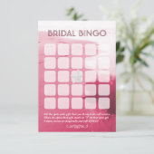 Cartes de Bingo de Mariage Thème Plage Rose Élégan (Debout devant)