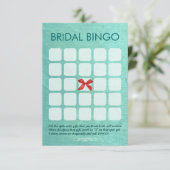 Cartes de bingo de mariage vert menthe élégant 5x5 (Debout devant)