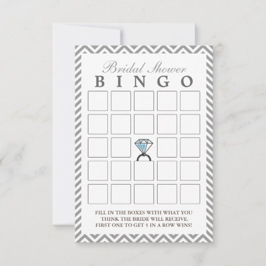 Cartes de Bingo de Mariage Zigzag Argent Anneau de (Devant)