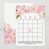 Cartes de Bingo de Réception de Mariage Florales (Devant / Derrière)
