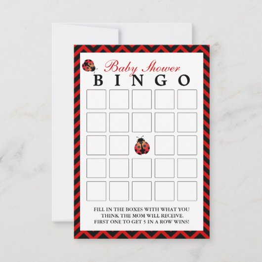 Cartes de bingo du Baby shower Red Chevron de Lady (Devant)