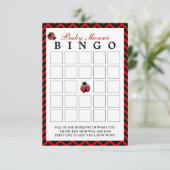 Cartes de bingo du Baby shower Red Chevron de Lady (Debout devant)