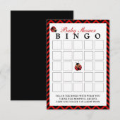 Cartes de bingo du Baby shower Red Chevron de Lady (Devant / Derrière)