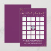 Cartes de Bingo Fêtes des mariées | Gold Confetti (Devant / Derrière)