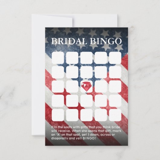 Cartes de bingo Mariage/Fête de l'mariée du drapea (Devant)