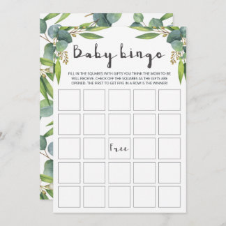 Cartes de Bingo Neutres Eucalyptus Aquarelle