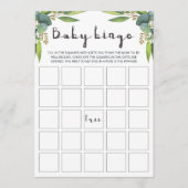 Cartes de Bingo Neutres Eucalyptus Aquarelle (Devant)