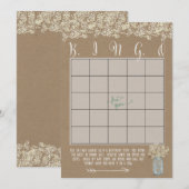 Cartes de Bingo pour Baby Shower avec Jar Mason et (Devant / Derrière)
