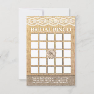 Cartes de Bingo pour Baby Shower Rustique en Dente