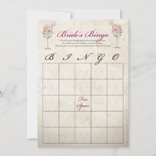 Cartes de Bingo pour Enterrement de Vie de Jeune F (Devant)