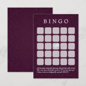 Cartes de Bingo pour Mariage/Noce de Fille Violet  (Devant / Derrière)