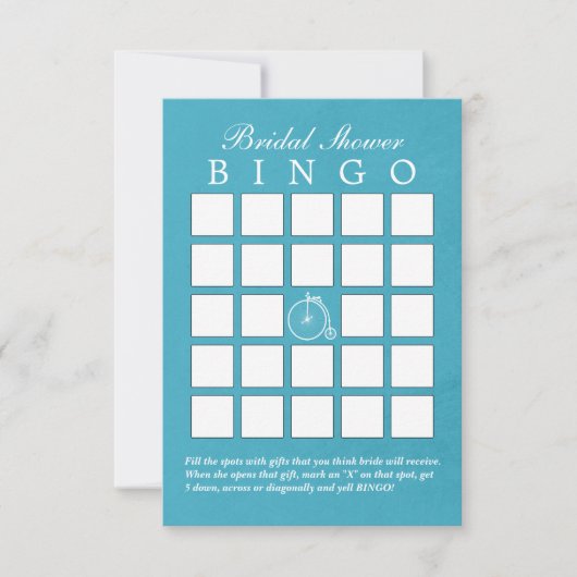 Cartes de bingo pour une douche de mariage à vélo  (Devant)