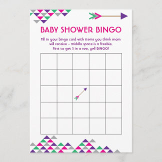 Cartes de bingo-test de baby shower de tribal et