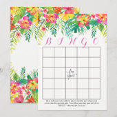 Cartes de Bingo Tropical Hawaiian Douche (Devant / Derrière)