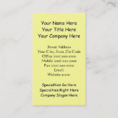 Cartes de bleu de jaune de cartes de visite de (Dos)