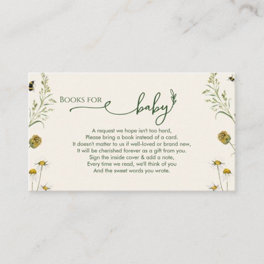 Cartes de Boho Wildflower pour bébé inclus dans l' (Devant)