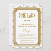 Cartes de Boisson de Mariage Art Déco Blanc (Dos)