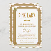 Cartes de boisson de mariage blanc Art Déco (Devant / Derrière)