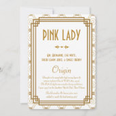 Cartes de boisson de mariage blanc Art Déco (Devant)