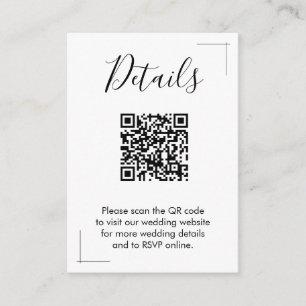 Cartes de boîtier de code QR minimaliste Mariage