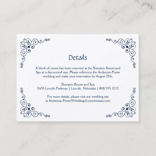 Cartes de boîtier de détails de la Marine Blue Orn (Devant)