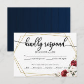 Cartes de boîtier de la carte RSVP pour mariage fl (Devant / Derrière)