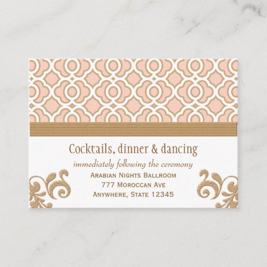 Cartes De Boîtier De La Réception Marocaine Rose (Devant)