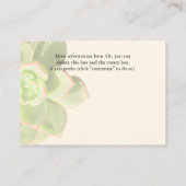 Cartes De Boîtier De L'Hébergement Succulent (Dos)