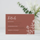 Cartes de boîtier de mariage à fleurs chic boho ru (Debout devant)