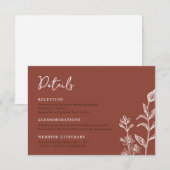 Cartes de boîtier de mariage à fleurs chic boho ru (Devant / Derrière)