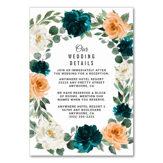 Cartes de boîtier de Mariage bleu Turquoise orange (Par défaut)