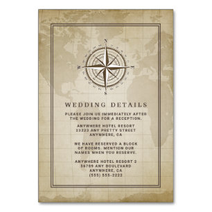 Cartes de boîtier du Mariage de boussole vintage
