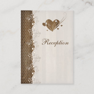 Cartes de boîtier en dentelle fleurie rustique