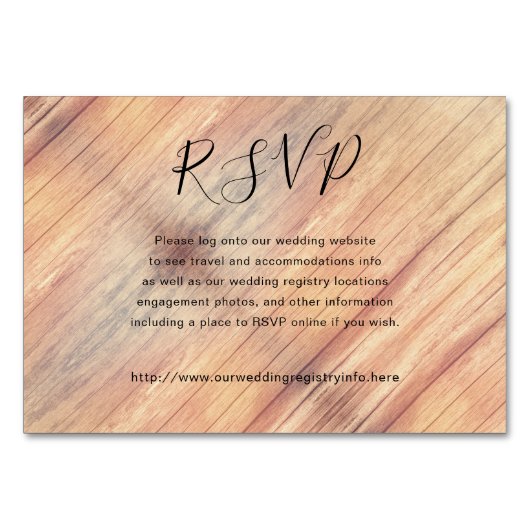 Cartes de boîtier en ligne Rustic Wood RSVP (Devant)