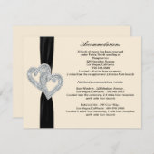 Cartes de boîtier en ruban noir diamant élégant (Devant / Derrière)