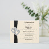 Cartes de boîtier en ruban noir diamant élégant (Debout devant)