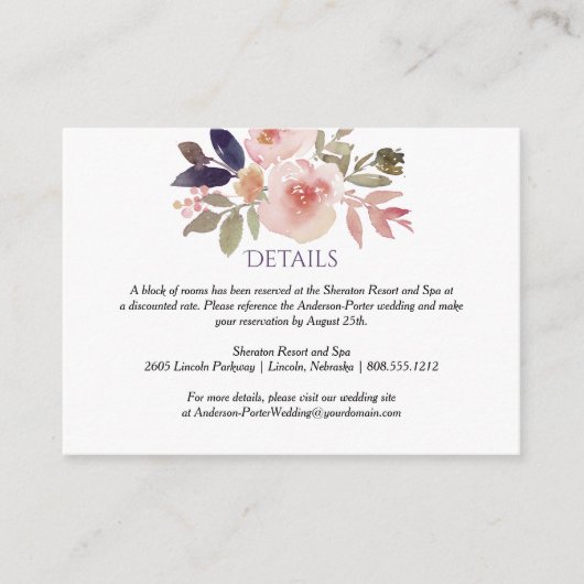 Cartes de boîtier Fleurs sauvages Peach Pink Laven (Devant)