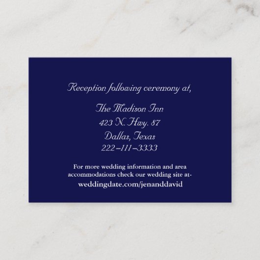 Cartes de boîtier Mariage bleu marine (Devant)
