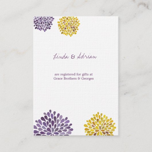 Cartes de boîtier Mariage Dahlia (Devant)
