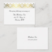 Cartes de boîtier Mariage damassé en or élégant (Devant / Derrière)