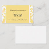 Cartes de boîtier mariage damassé jaune et blanc (Devant / Derrière)
