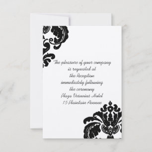 Cartes de boîtier Mariage damassé vintage Black