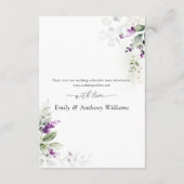 Cartes de boîtier Mariage de lavande vert pourpre (Dos)