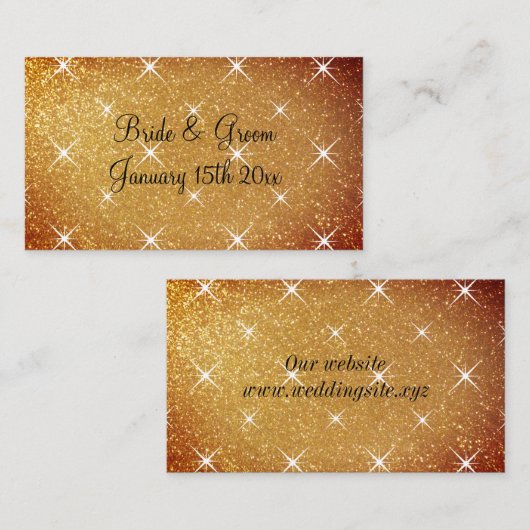 Cartes de boîtier mariage de parties scintillant d (Devant / Derrière)