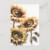 Cartes de boîtier Mariage de tournesol d'aquarelle (Dos)